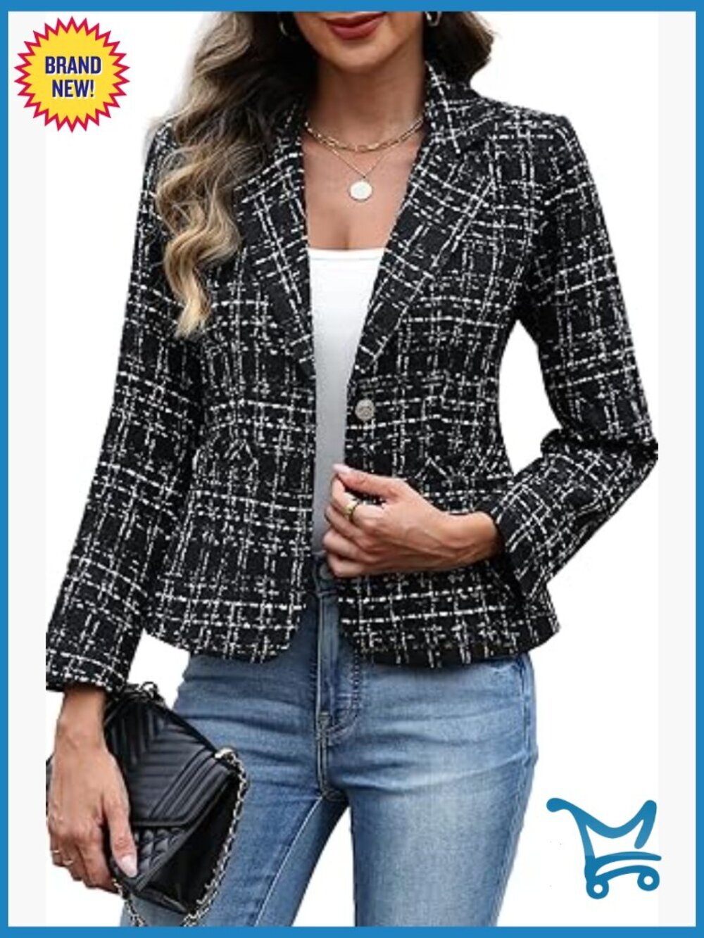 2-Button Long Sleeve Blazer Slim Fit Business Suit Jacket with Pockets